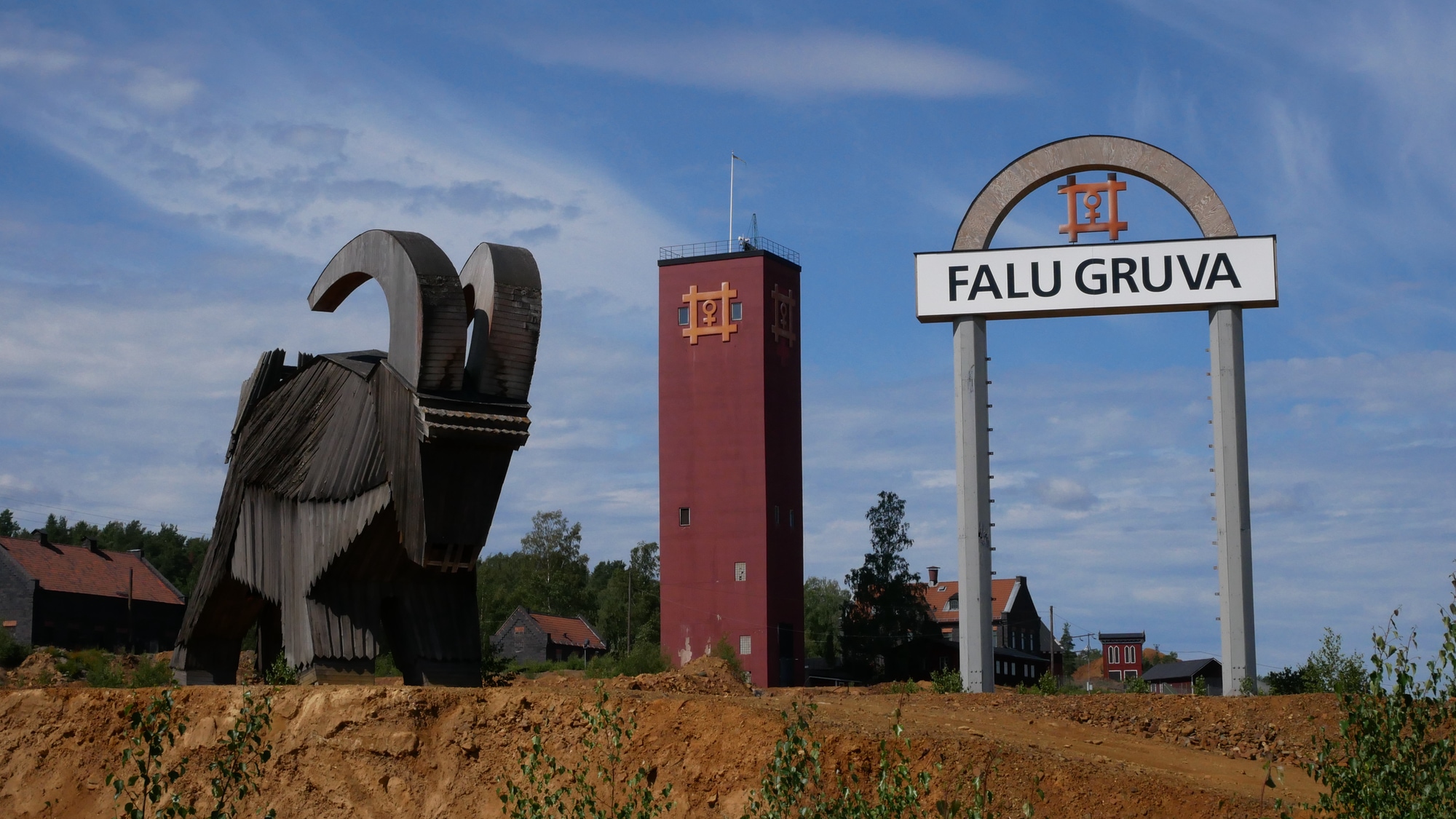 A photo taken of Kårebocken at Falu Gruva in Falun.